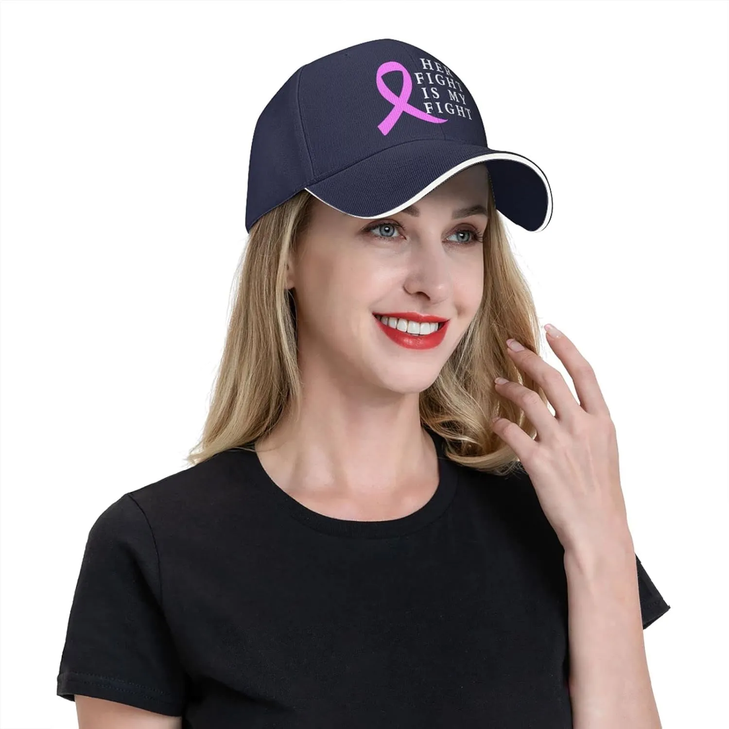 Her Fight is My Fight Breast Cancer Awareness Hat Adult Adjustable Mountaineering Classic Washed Casquette Cap