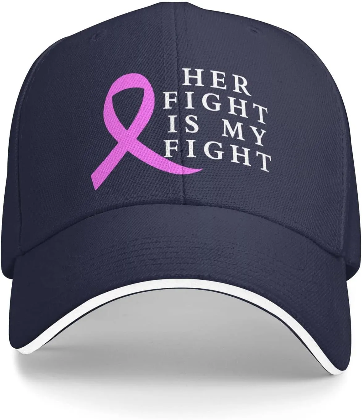 Her Fight is My Fight Breast Cancer Awareness Hat Adult Adjustable Mountaineering Classic Washed Casquette Cap
