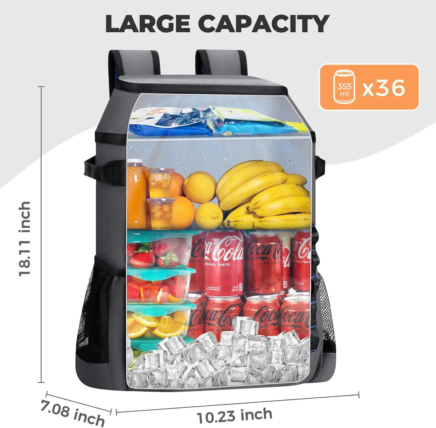 Heytrip Backpack Cooler 36/54 Cans Insulated Waterproof Cooler Bag for 20 Hours Cold Retention, Leak-Proof Camping Cooler with Multi-Compartments