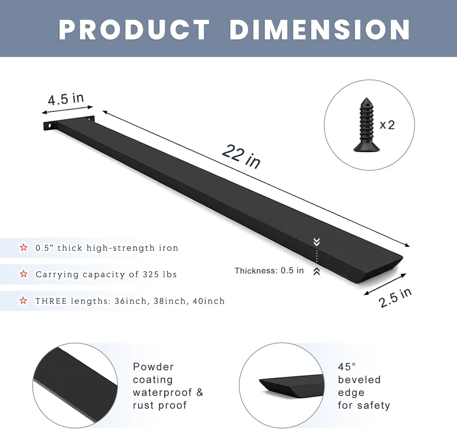 Hidden Island Countertop Support Bracket 2 Pack Black 22 Inch Heavy Duty Granite Countertop Bracket Iron Island Support Brackets for Granite Quartz Wood