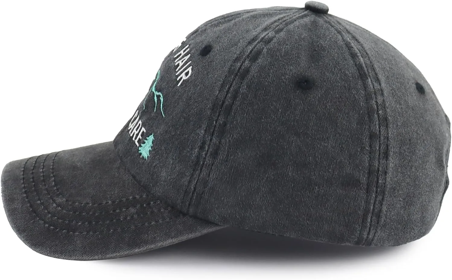 Hiking Hair Don't Care Hat for Men Women, Funny Adjustable Mountain Trees Baseball Cap for Camping Lovers Hiker