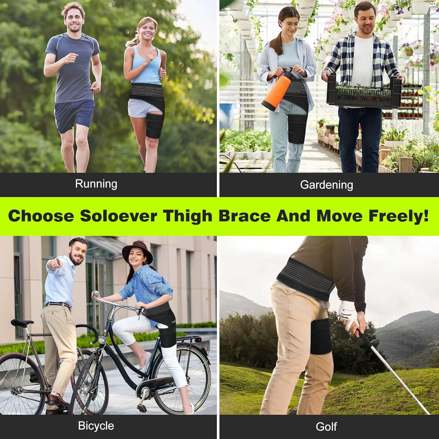 Hip Brace for Women & Men, Sciatica Pain Relief Devices, Adjustable Compression Wrap Support for Arthritis, Pulled Thigh, Hip Fleхоr Strain, Groin Injury, Hamstring Pull (Black, Left)