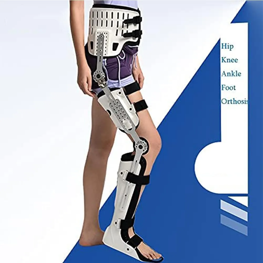 Hip Knee Ankle Foot Orthosis for Hip Fracture Rehabilitation Equipment Fixed Brace Femoral Femur Fracture Hip Instability Fixation of Lower Limb Paralysis Leg