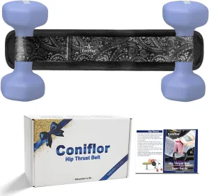 Hip Thrust Belt - Adjustable Fitness Belt for Dumbbells, Kettlebells, Weight Plates - Support Up to 100 lbs - Upgrade Slip-Resistant Pad for Safe and Comfortable Glute Workouts at Home or Gym