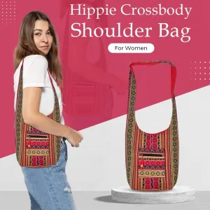 Hippie Crossbody Shoulder Bag for Women | Bohemian Purse with Ethnic Print for Festival and Travel | Ideal for Casual Outings & Daily Use (Multicolor)