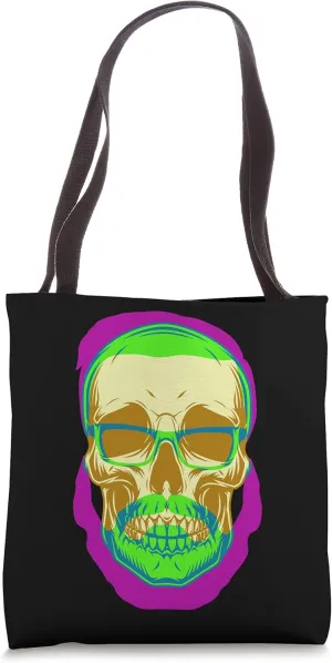 Hipster Skull Vintage Mustache Retro Freethinker Free Spirit Tote Bag