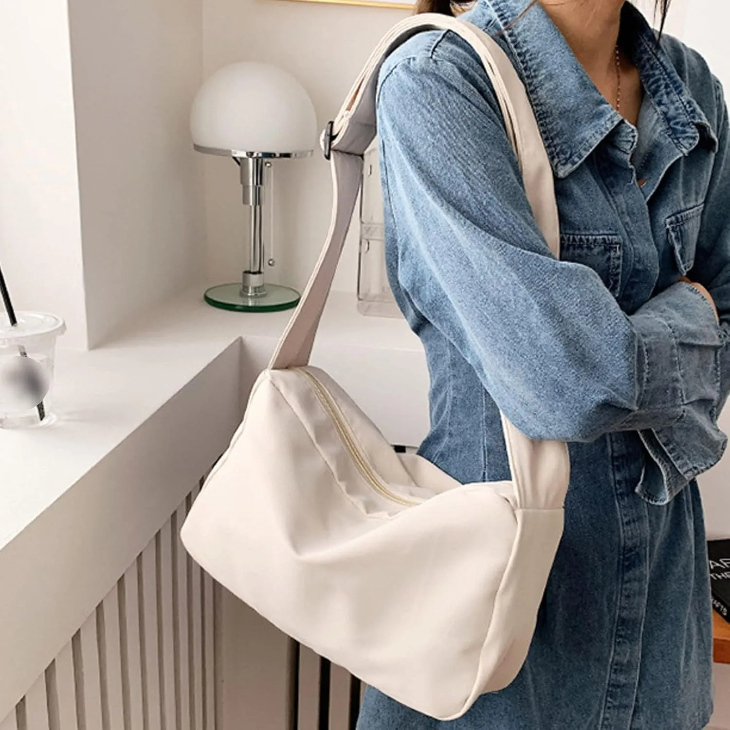 Hobo Shoulder Bag with Big Snap Hook Hardware Shoulder Bag for Women Small Trendy Hobo Handbag
