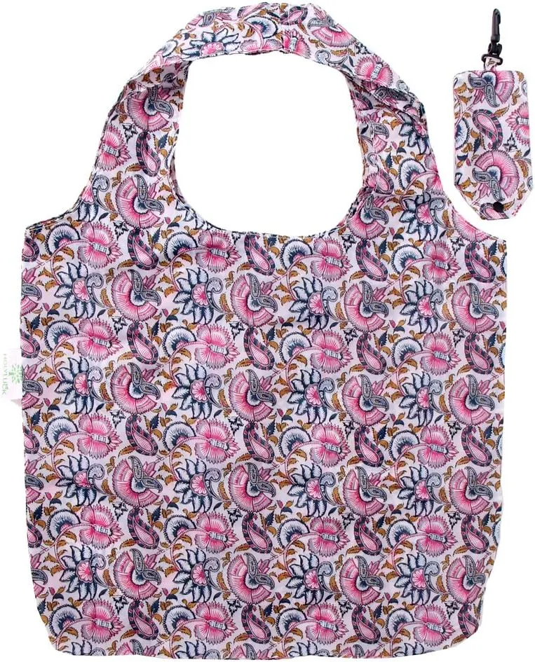 HOLYLUCK Reusable Grocery Bags,Heavy Duty Foldable Shopping Tote Bag (Standard, 3 Butterfly Flowers)