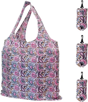 HOLYLUCK Reusable Grocery Bags,Heavy Duty Foldable Shopping Tote Bag (Standard, 3 Butterfly Flowers)