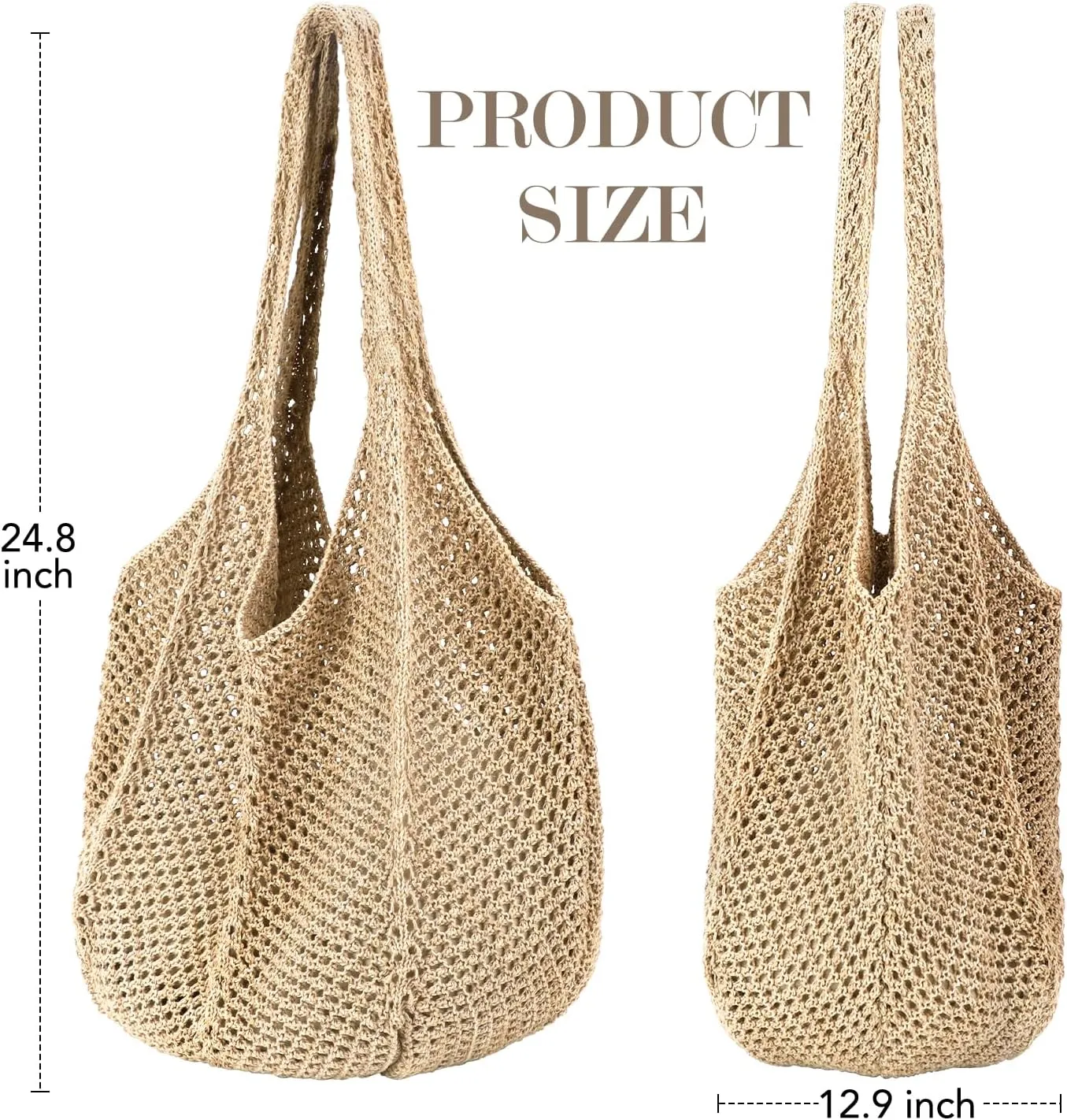Hommtina Straw Beach Bag - Womens Crossbody Shoulder Vacation Purse for Summer