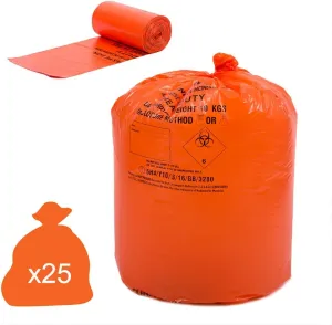 Hpc Heavy Duty orange Clinical Waste Bags - 90 L - 25 Bags
