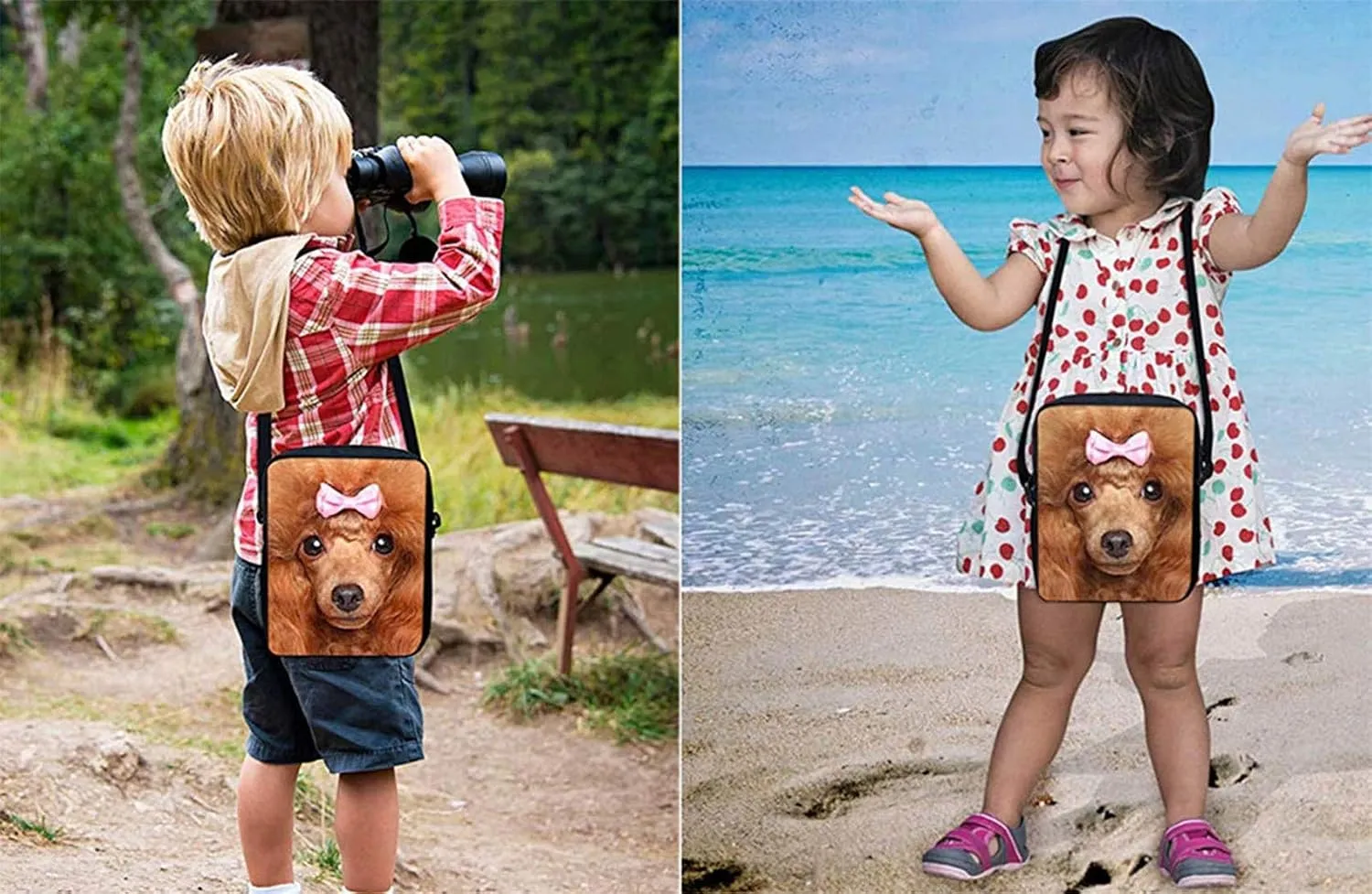 HUGS IDEA Small Messenger Bags Galaxy Dachshund Rose Print Shoulder Crossbody Bag for Womens Girls Lightweight Zipper Satchel Handbag for Travel School