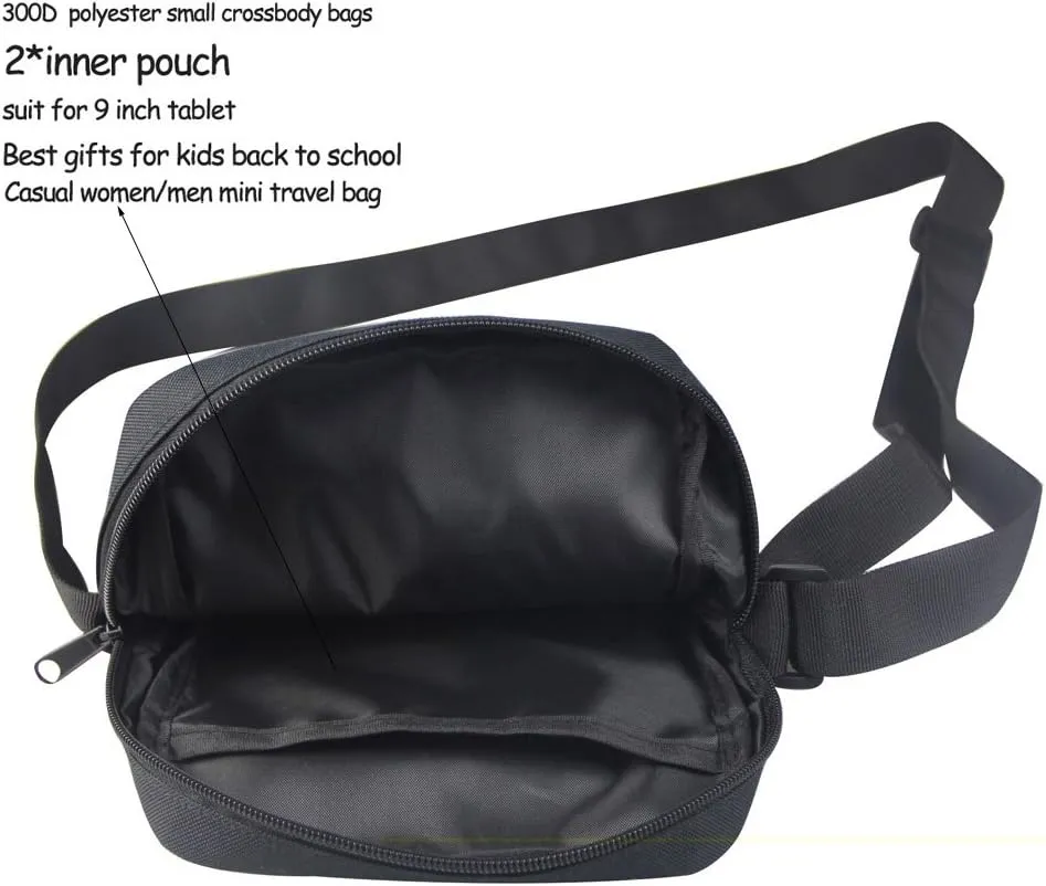 HUGS IDEA Women's Small Messenger Bag Black Dachshund Mini Shoulder Crossbody Tote Casual Travel Cell Phone Purse Wallet Bags