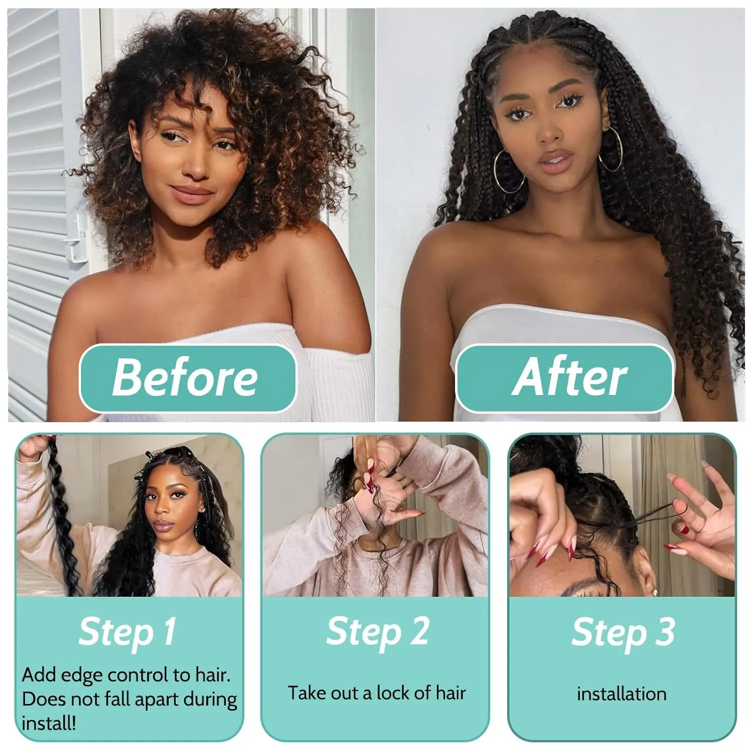 Human Braiding Hair for Boho Braids Human 110g 16 Inch Curly Boho Hair for Braiding Knotless 12A Deep Wave Bulk Bohemian 3 Bundles/Pack Natural Color