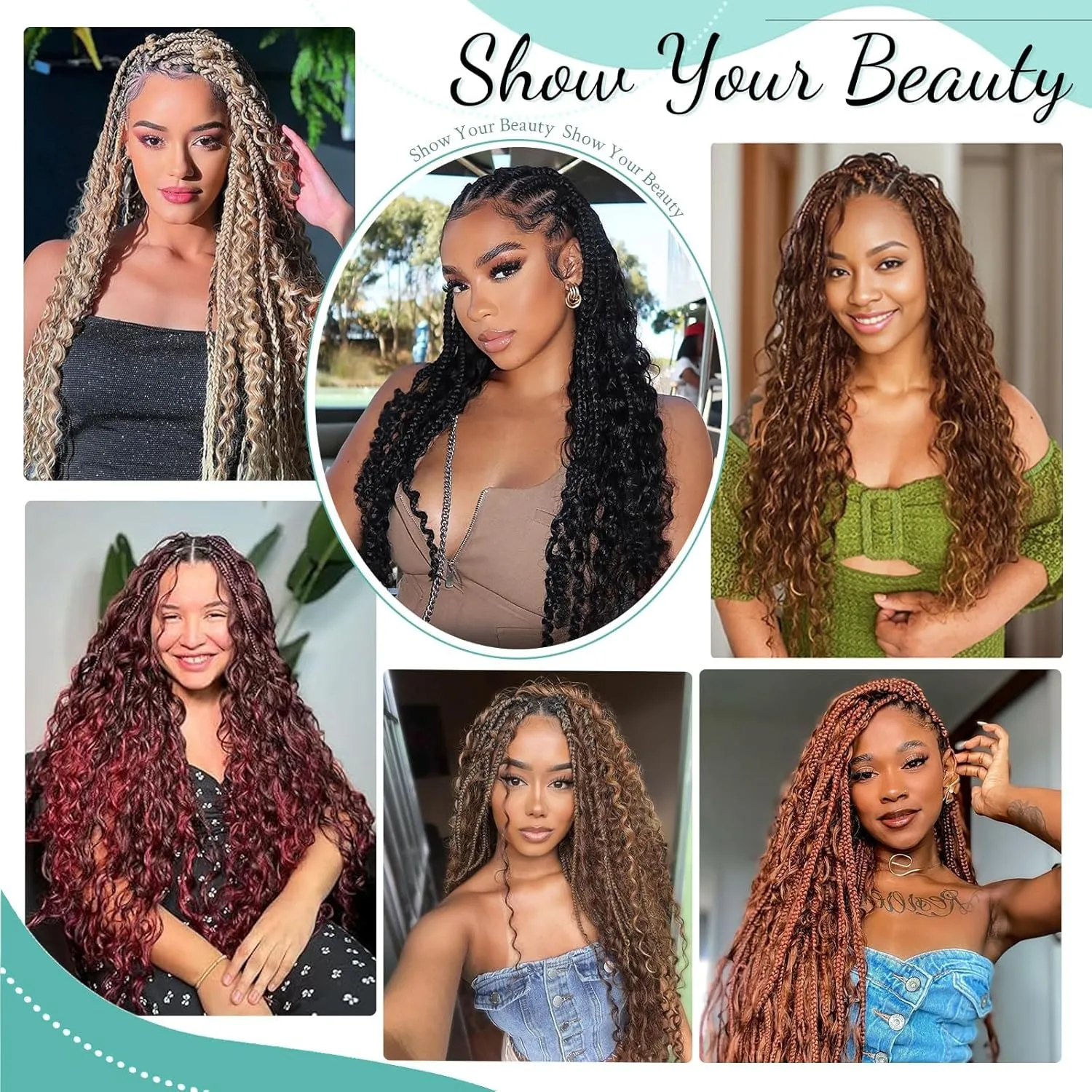 Human Braiding Hair for Boho Braids Human Hair 110g 16 Inch Curly Boho Hair for Braiding Knotless 12A Deep Wave Bohemian 3 Bundles/Pack Chocolate Brown