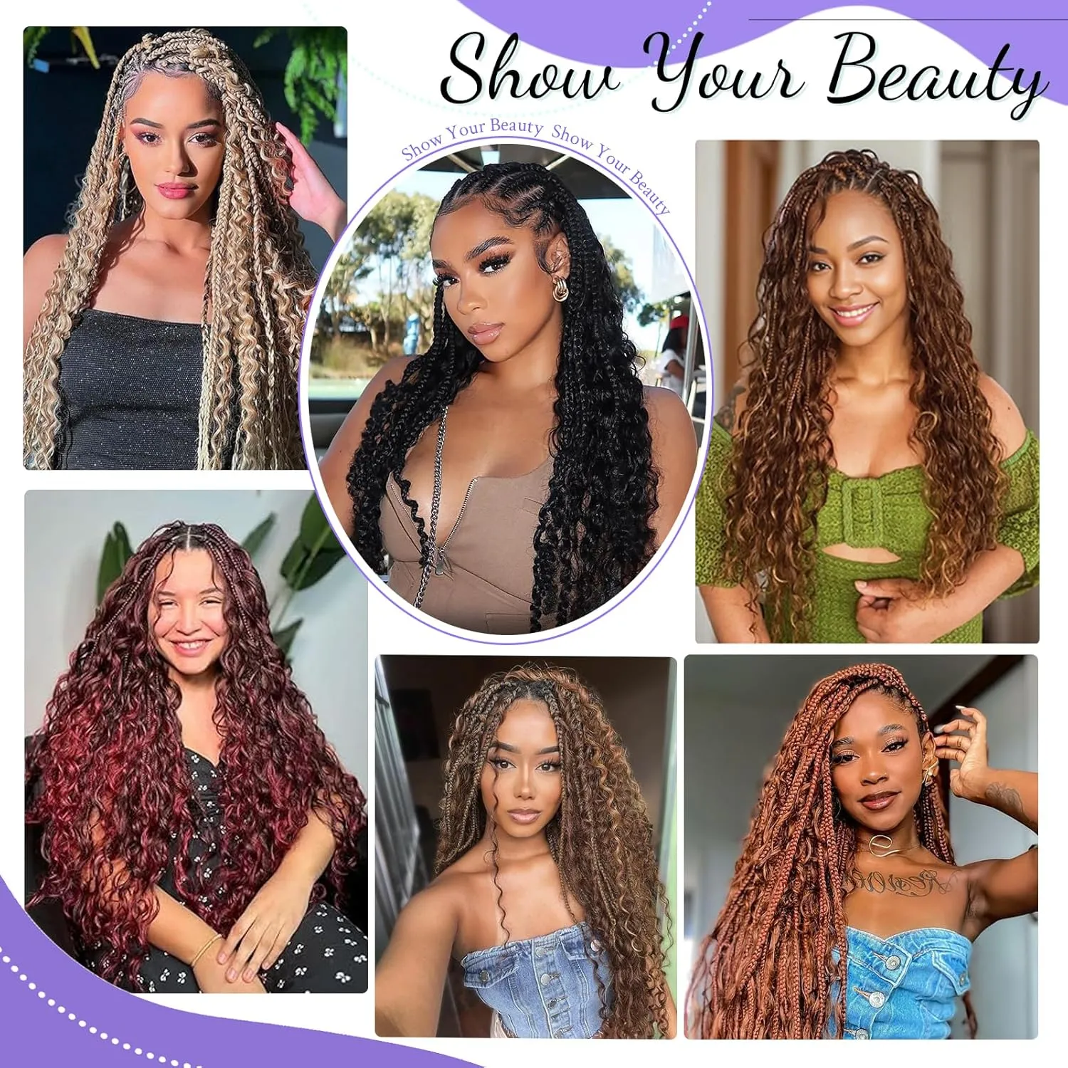 Human Braiding Hair for Boho Braids Human Hair 3 Bundles/Pack 110g 20 Inch Deep Wave Bulk Human Hair for Braiding Curly Knotless 12A Brazilian Virgin Ombre Balayage