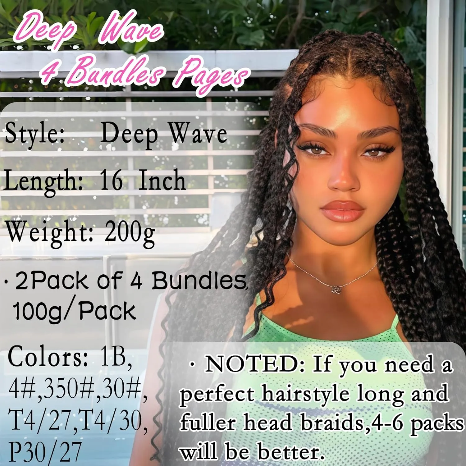 Human Braiding Hair Mix Synthetic Boho Hair for Braiding, 16 Inch 200g Boho Braids 4 Bundles Wet and Wavy Curly Deep Wave Bulk Bohemian Extensions for Black Women (T-27, 16 Inch)