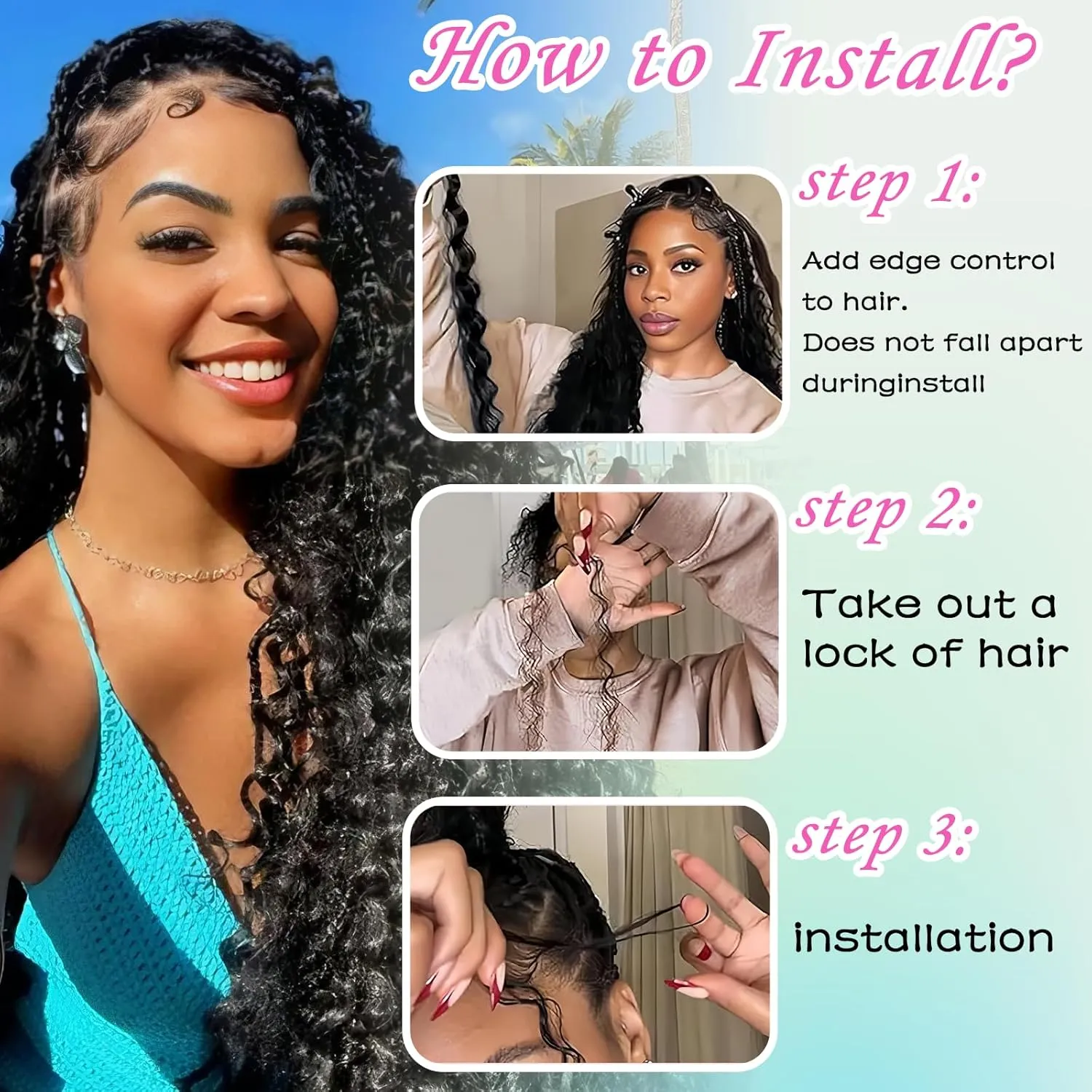Human Braiding Hair Mix Synthetic Boho Hair for Braiding, 16 Inch 200g Boho Braids 4 Bundles Wet and Wavy Curly Deep Wave Bulk Bohemian Extensions for Black Women (T-27, 16 Inch)