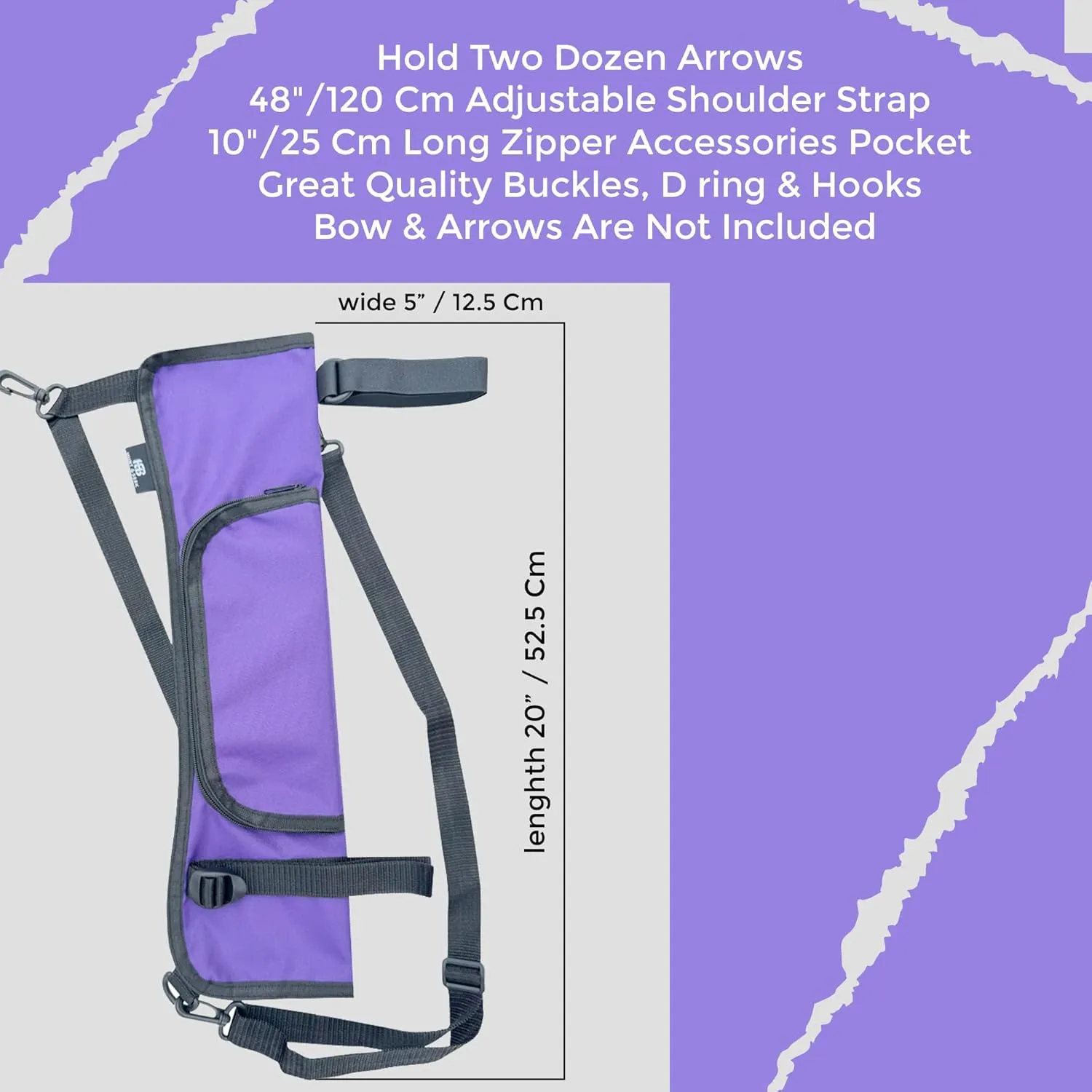 Hunt & Seek Archery Back/Side Fabric Quiver with Accessory Pocket Shoulder Hanged Quiver for Compound Bow