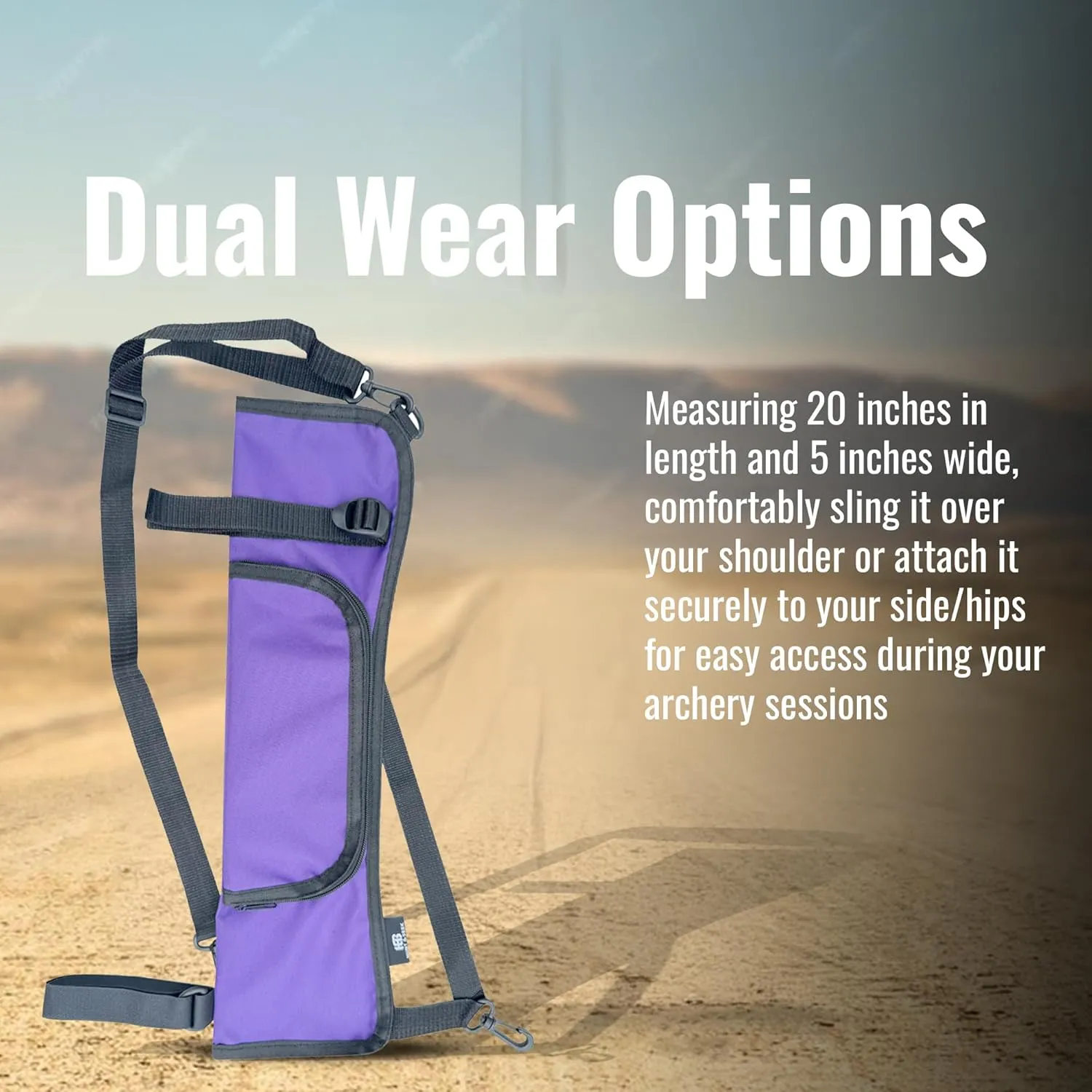 Hunt & Seek Archery Back/Side Fabric Quiver with Accessory Pocket Shoulder Hanged Quiver for Compound Bow