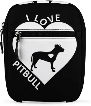 I Love My Pit Bull Dog Men's Crossbody Bag Small Messenger Shoulder Bags Sling Pack Gift for Women