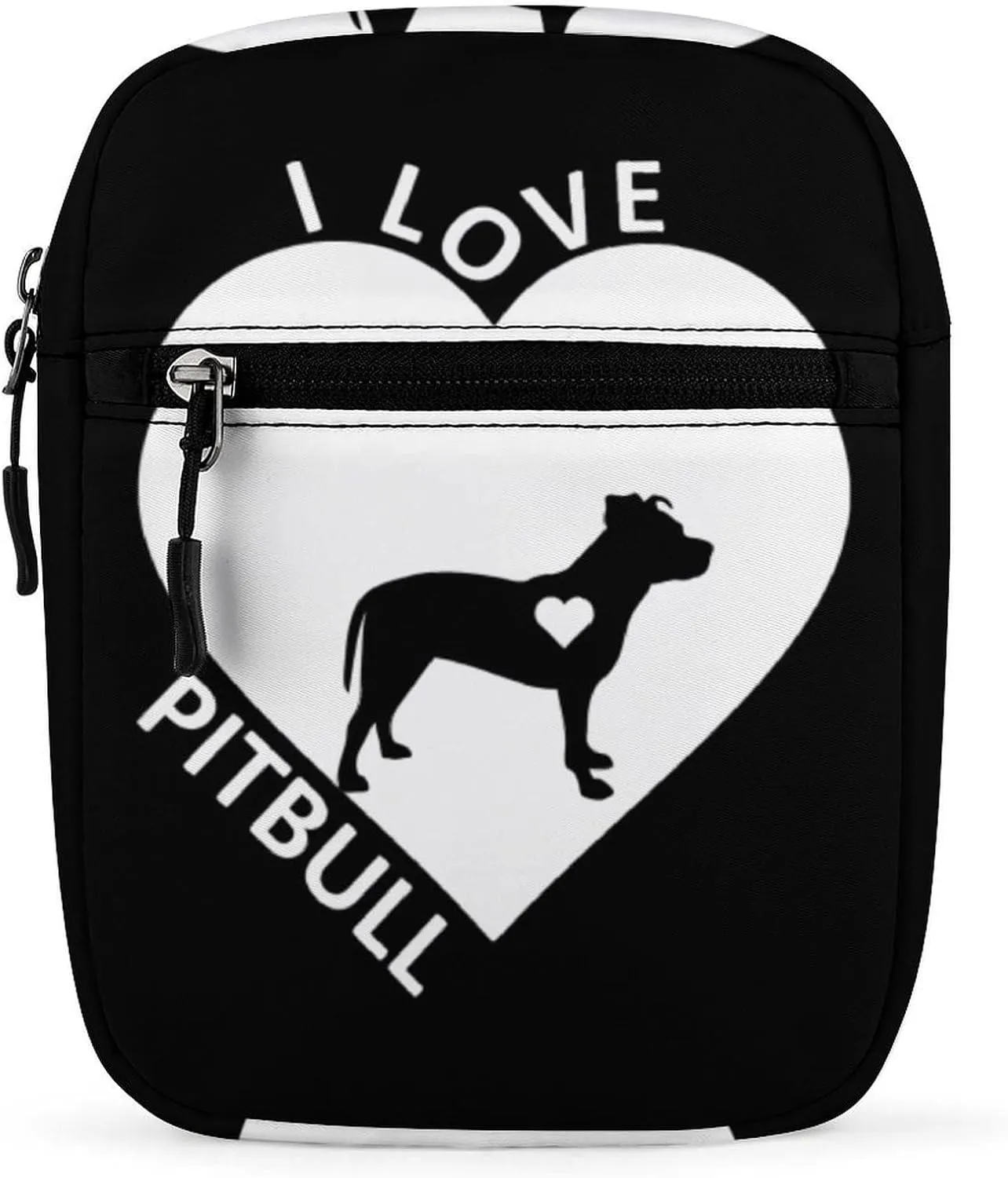 I Love My Pit Bull Dog Men's Crossbody Bag Small Messenger Shoulder Bags Sling Pack Gift for Women