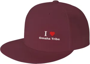 I Love Omaha Tribe Baseball Cap for Men Women Snapback Hat Hip Hop Style Flat Bill Hats