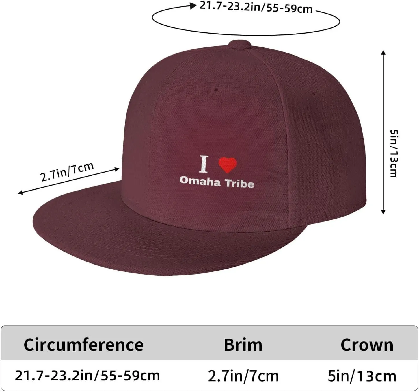 I Love Omaha Tribe Baseball Cap for Men Women Snapback Hat Hip Hop Style Flat Bill Hats