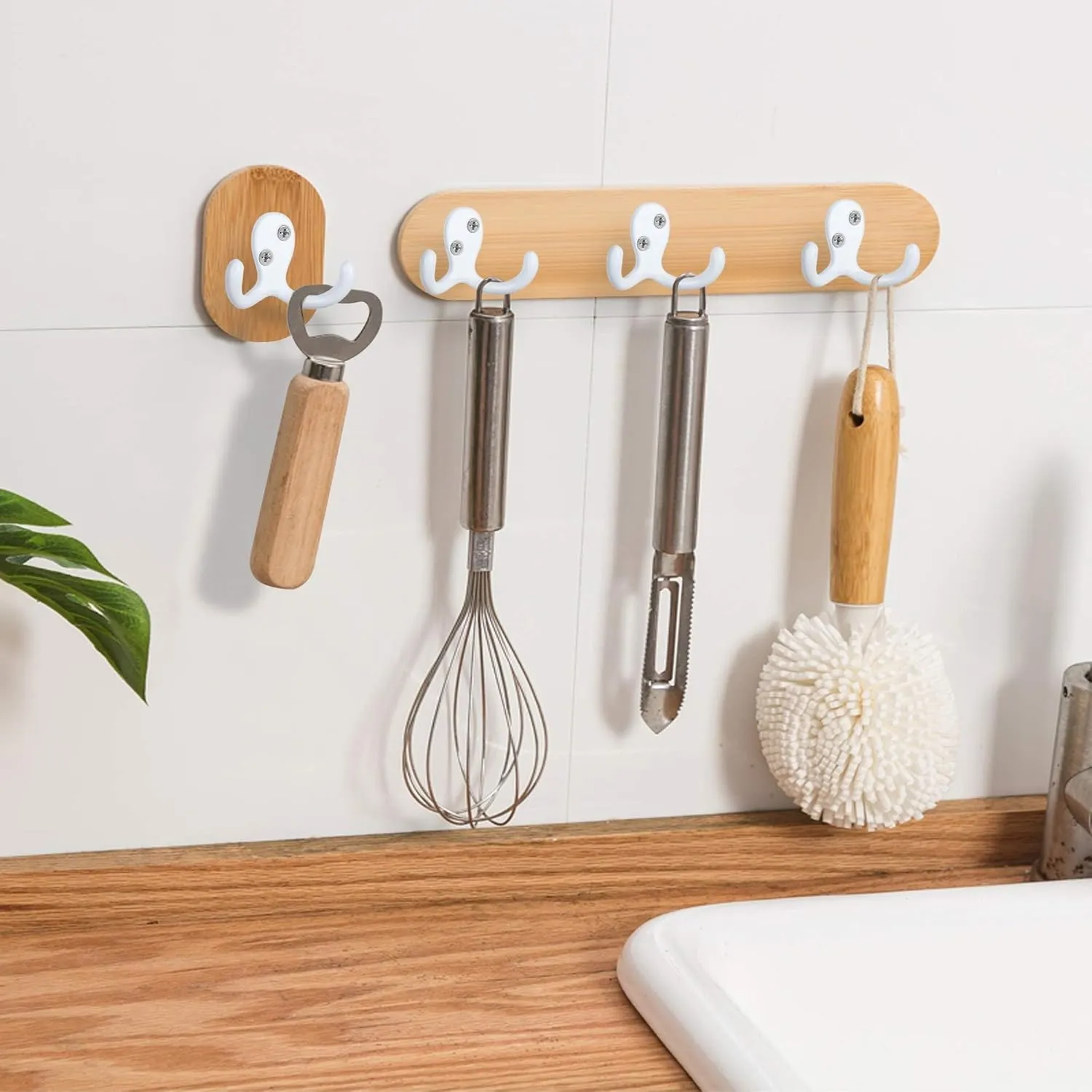 IBosins 20 Pack Heavy Duty Coat Hooks Wall Mounted with 40 Screws Wall Hooks Retro Double Prong Hooks Utility Hooks for Coat, Scarf, Bag, Towel, Key, Cap, Cup, Hat
