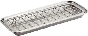 iDesign Gia Polished Stainless Steel 2-Piece Soap and Sponge Tray - 1.25" x 4.13" x 10.38"