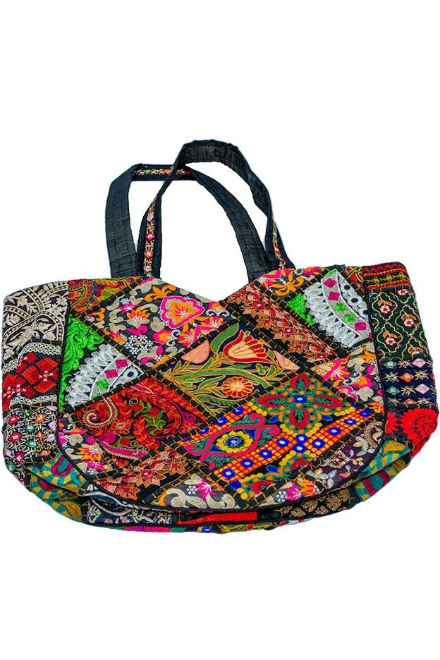 Indian Gold Zari Tote bag with Tassels
