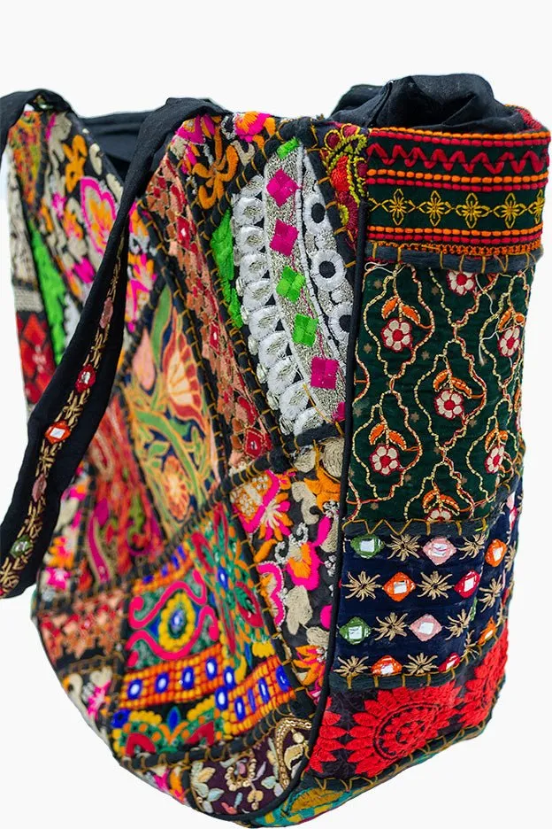 Indian Gold Zari Tote bag with Tassels