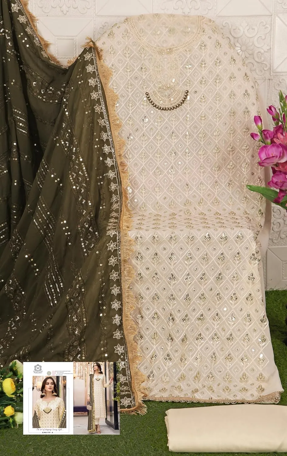 Indian Pakistani Salwar Kameez suit ready to wear embroidered plus size eid festival for women (k170)