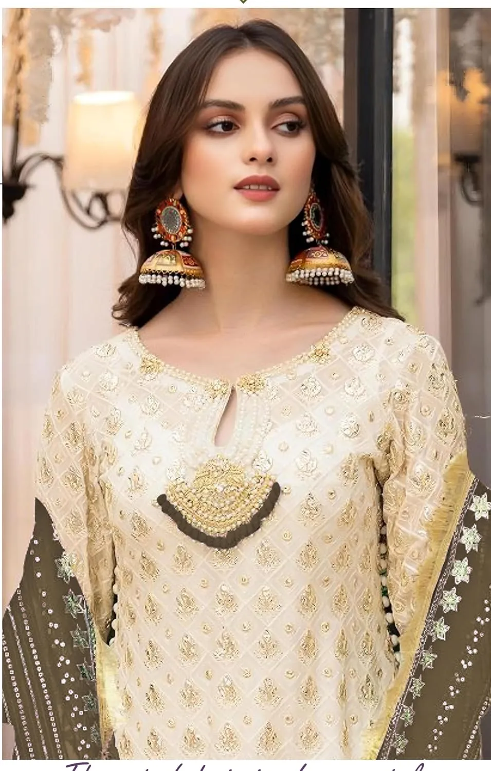 Indian Pakistani Salwar Kameez suit ready to wear embroidered plus size eid festival for women (k170)