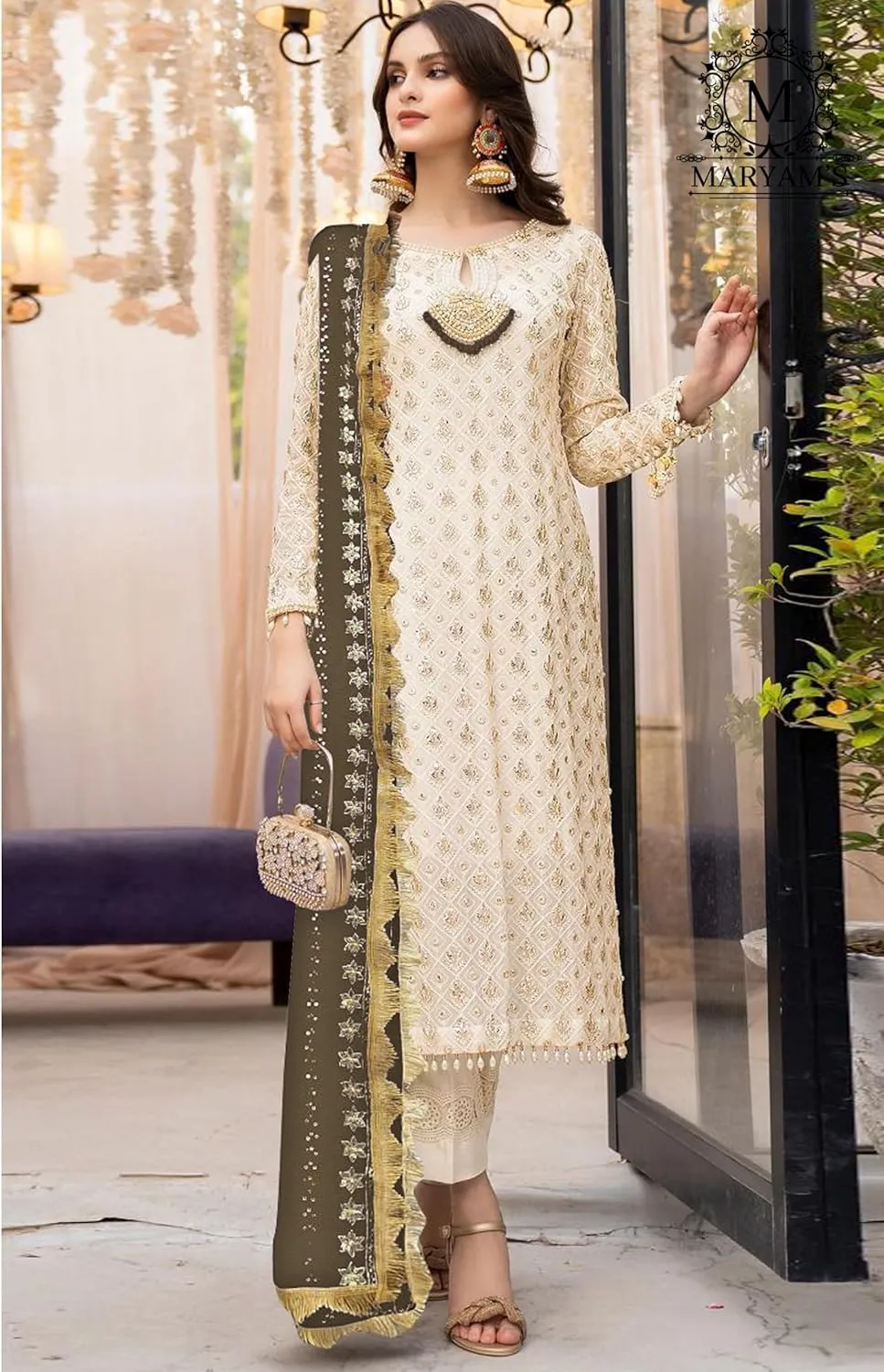 Indian Pakistani Salwar Kameez suit ready to wear embroidered plus size eid festival for women (k170)