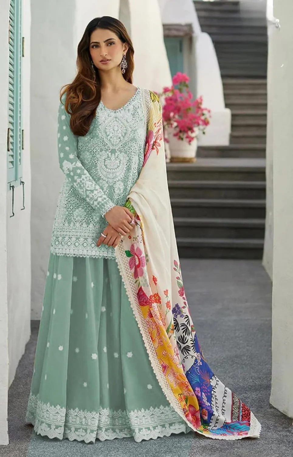 Indian Pakistani Salwar Kameez suit ready to wear embroidered plus size eid festival for women (k176)