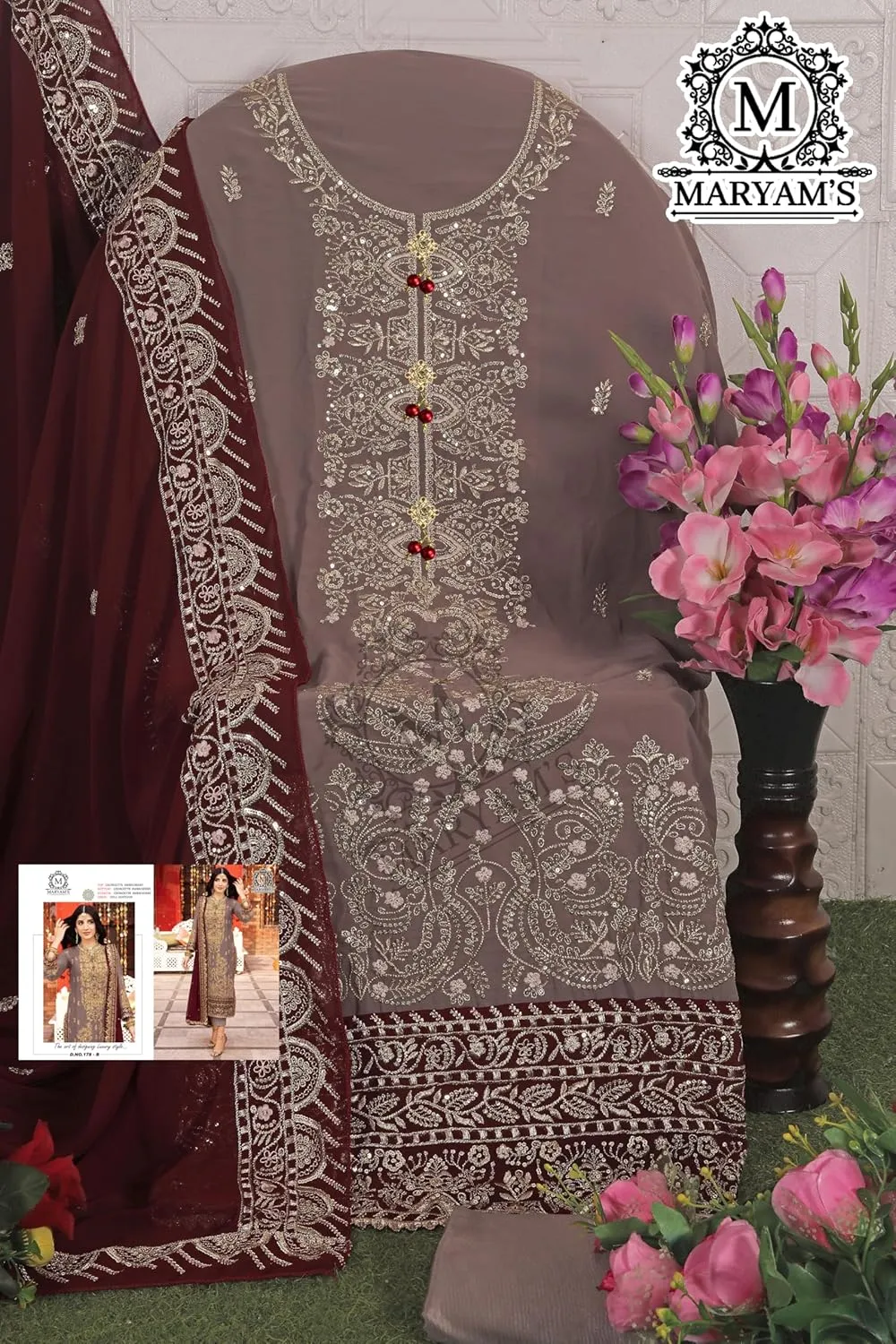 Indian Pakistani Salwar Kameez suit ready to wear embroidered plus size eid festival for women (k179)