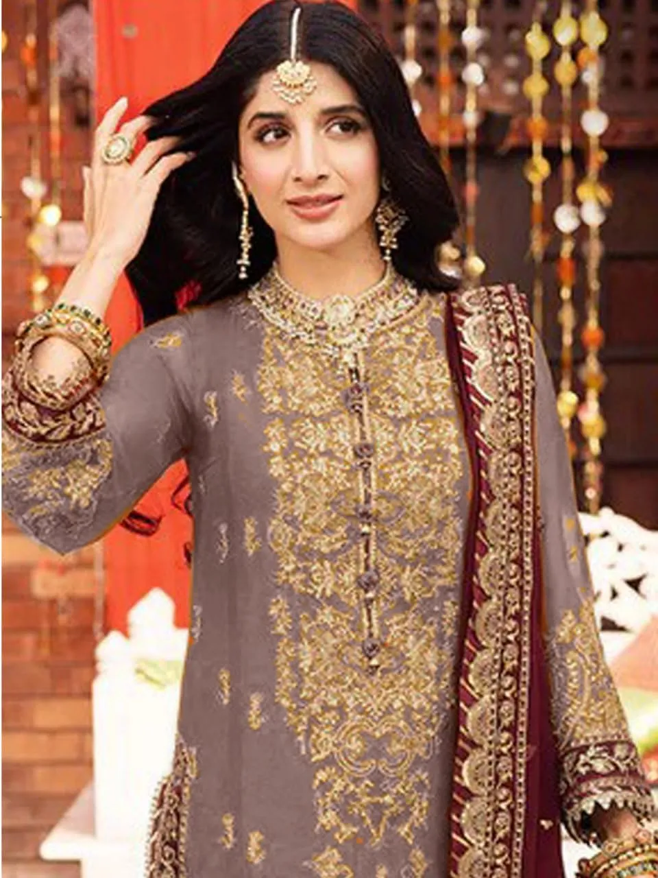 Indian Pakistani Salwar Kameez suit ready to wear embroidered plus size eid festival for women (k179)