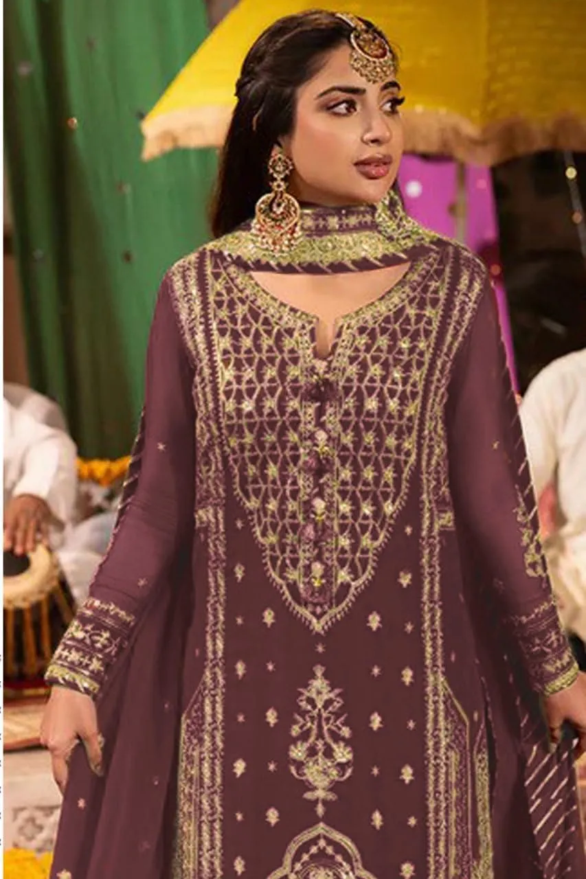 Indian Pakistani Salwar Kameez suit ready to wear embroidered plus size eid festival for women (k183)