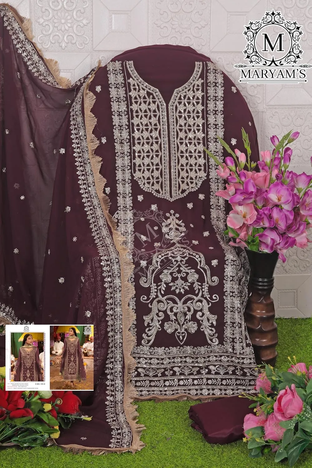 Indian Pakistani Salwar Kameez suit ready to wear embroidered plus size eid festival for women (k183)