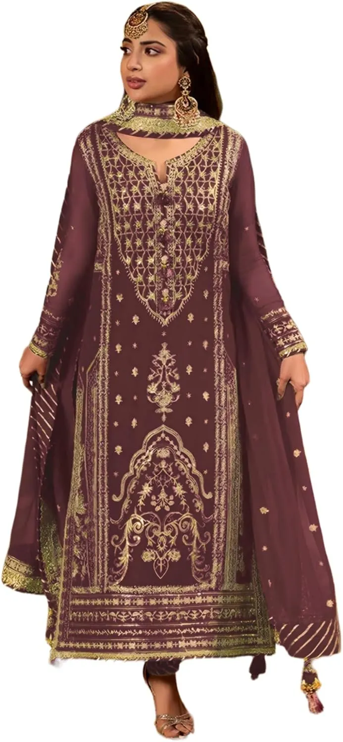 Indian Pakistani Salwar Kameez suit ready to wear embroidered plus size eid festival for women (k183)