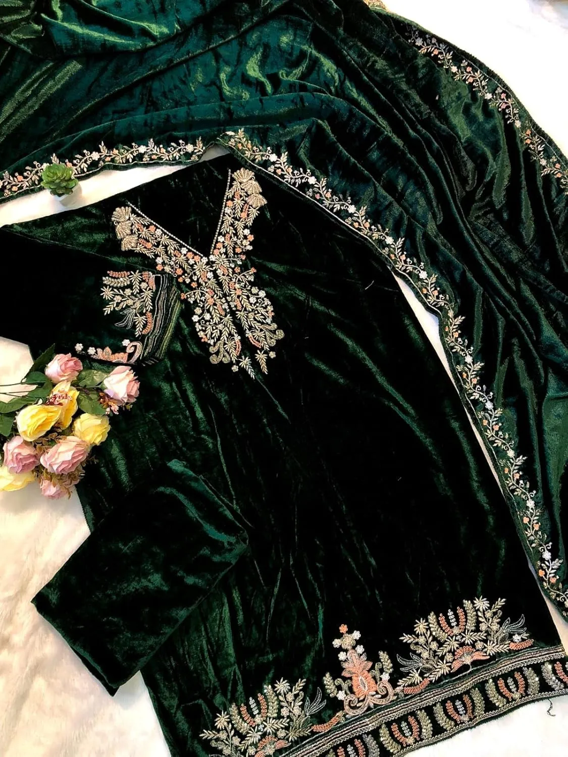 Indian Pakistani Salwar Kameez suit ready to wear embroidered plus size eid festival for women (k184)