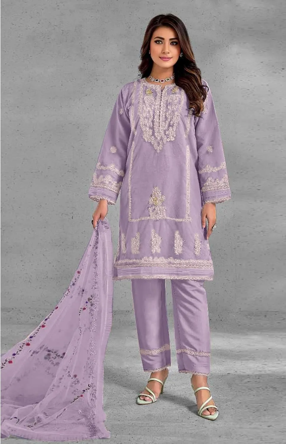 Indian Pakistani Salwar Kameez suit ready to wear embroidered plus size eid festival for women (k185)