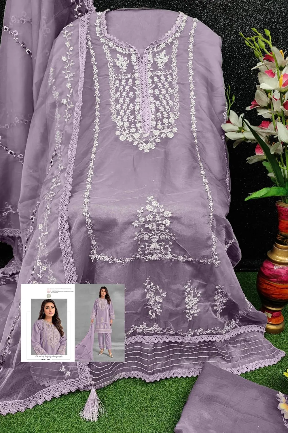 Indian Pakistani Salwar Kameez suit ready to wear embroidered plus size eid festival for women (k185)