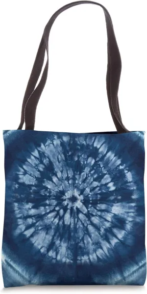 Indigo Bohemian Denim Blue and white Batik Tie Dye Boho Tote Bag