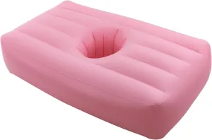 Inflatable Bed with 19 in Center Hole, 72 * 40 * 17 in, for Post-Operative Recovery, Poolside, Camping, Travel Beds, Guest-Bed at Home (Pink)