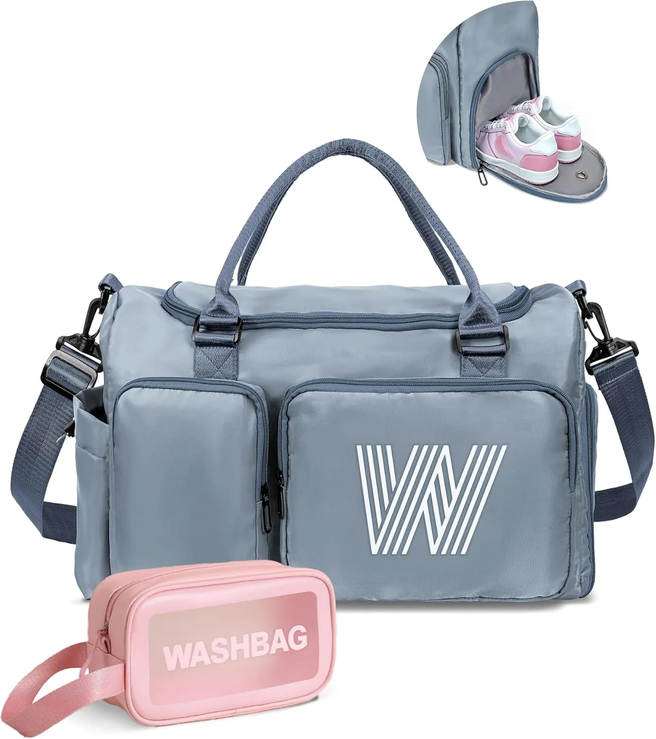 Initial Travel Bag for Girls, Kids Travel Duffel Bag, Sports Bag, Personalized Weekender Bag with Shoes Compartment, Monogram Sleepover Bag, teacher gifts, bridal shower Gifts
