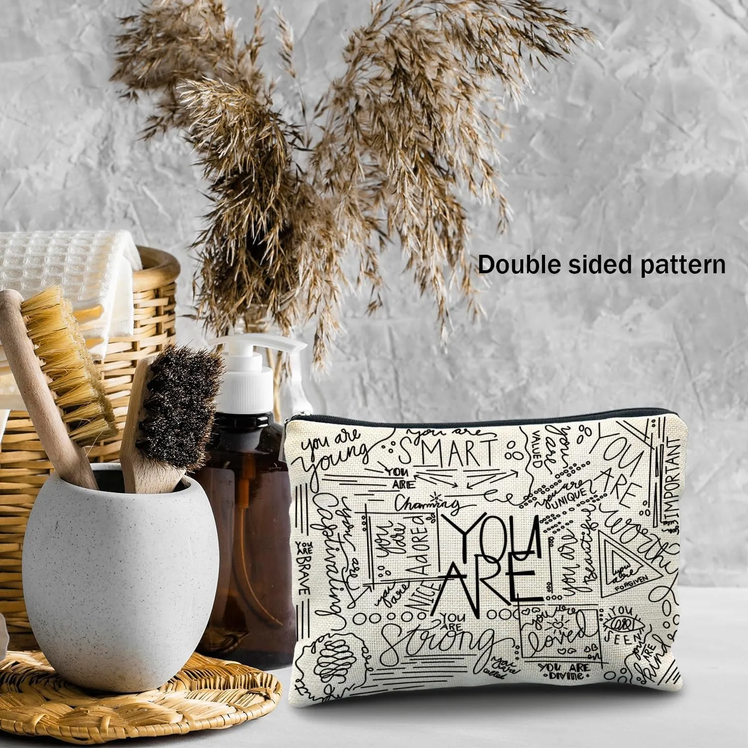 Inspirational Canvas Makeup Bag for Teen, Mental Health Gifts for Teen Girls, Inspirational Gifts for Women