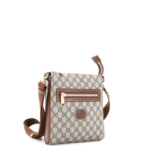 Interlocking G Patch Zip Messenger Bag GG Coated Canvas Small