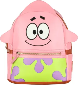 INTIMO SpongeBob Squarepants Mini Backpack Patrick Embroidered Face with 3D Star Rays Purse Travel Bag